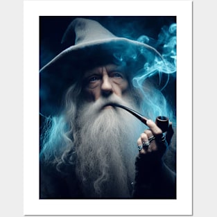 Wizard Smoking a Pipe Posters and Art